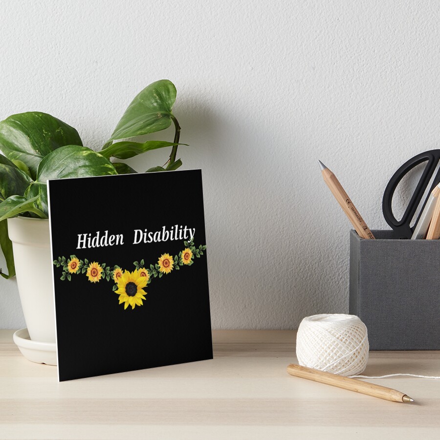 "hidden disability sunflower logo invisible disability" Art Board Print