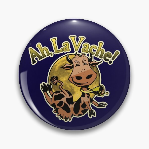 Item preview, Ah, La Vache! (Oh, My Cow!) Funny Bovine Moon Jump Exression designed and sold by CRHPOD20.