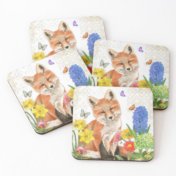 Item preview, Fox with Flowers designed and sold by Lynnea Washburn.