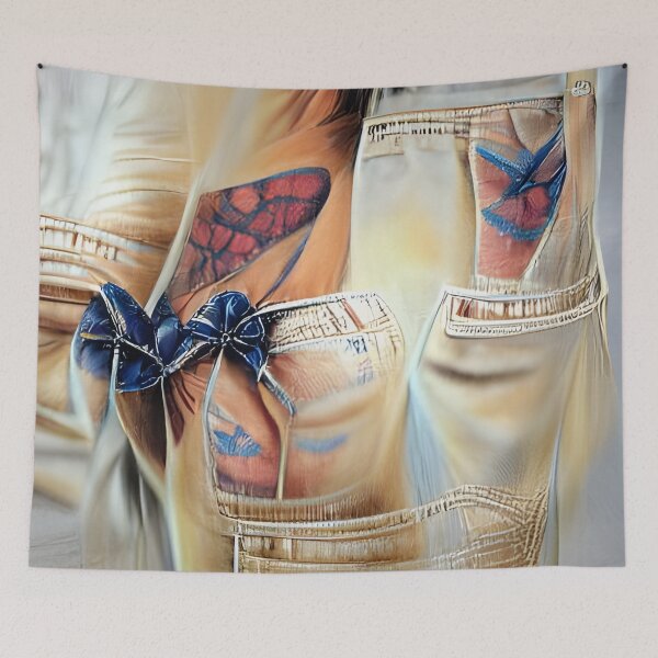 Item preview, Vintage Modern Denim Pattern Reaistic AI Generated Art designed and sold by Melissa Park.