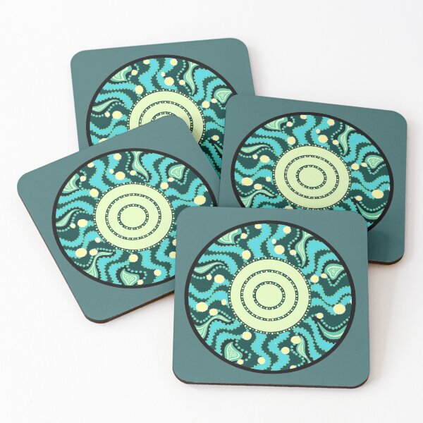 Item preview, Aboriginal meeting place dot art (circle) designed and sold by DoesArtAndStuff.