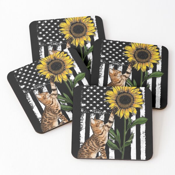 Artikelvorschau, Bengalkatze Amerikanische Flagge Sonnenblume entworfen und verkauft von SisileeGift.