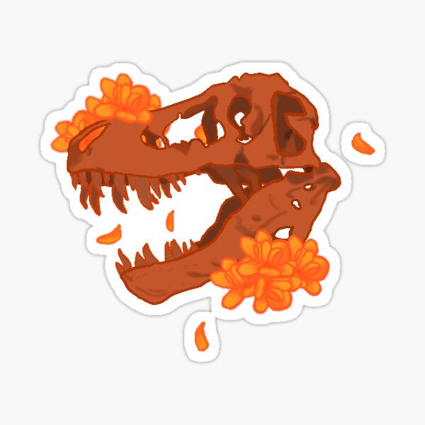 Item preview, Crâne de dinosaure T. rex avec des fleurs designed and sold by chipbeing.