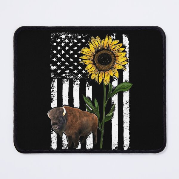 Item preview, Buffalo American Flag Sunflower designed and sold by SisileeGift.