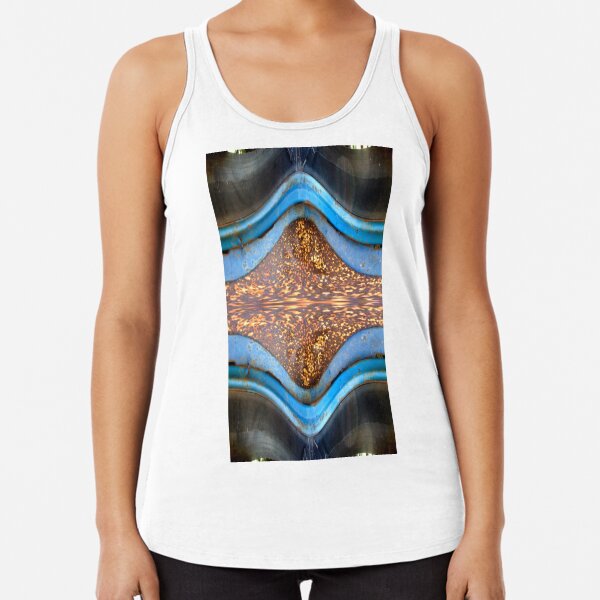 Waves of Blue Abstract - by Avril Thomas Racerback Tank Top