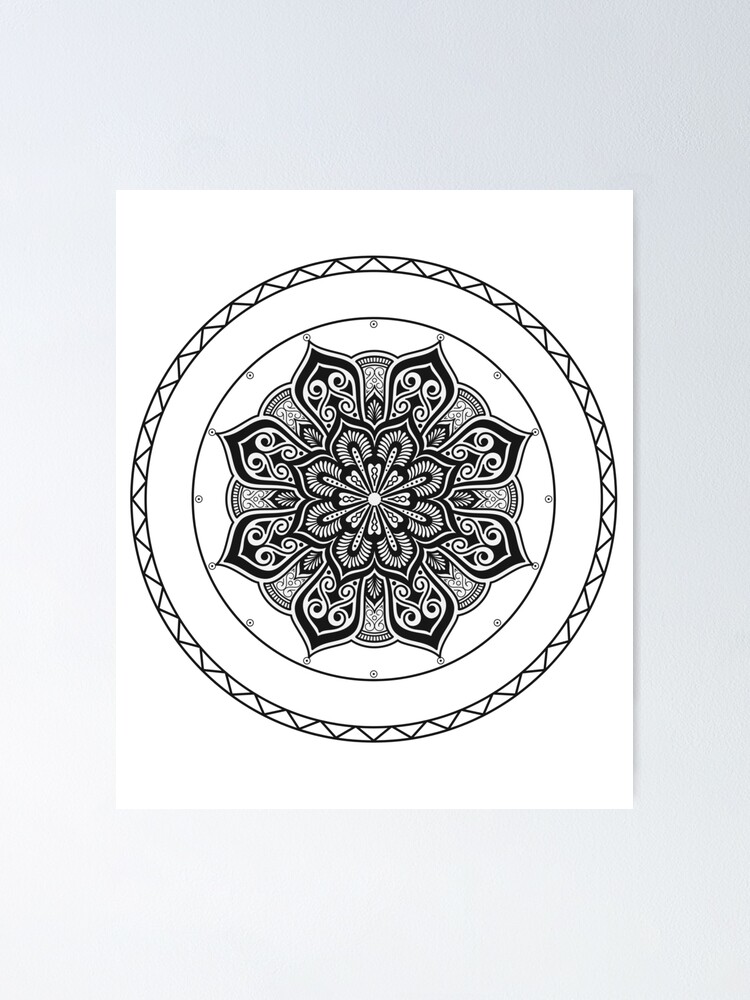 Mandala Wall Art Metal Decorative Object - Black