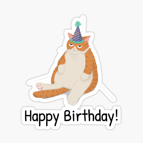 Happy Birthday Grumpy Cat Sticker