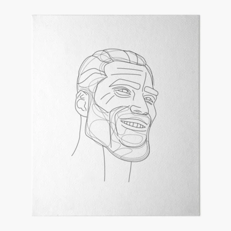 i made gigachad - Pencil sketch of the ideal male face - The