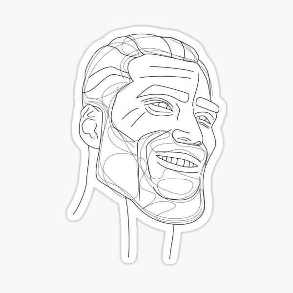 Minimal Giga Chad Sticker for Sale by cake-for-all