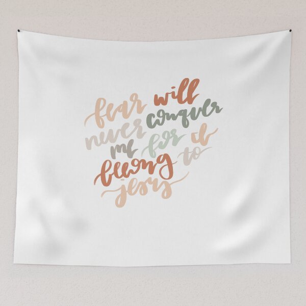 Item preview, "fear will never conquer me for i belong to jesus" worship lyrics quote designed and sold by ⋒ andie  noel.