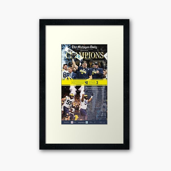 12/8 The Michigan Daily Front Cover Framed Art Print