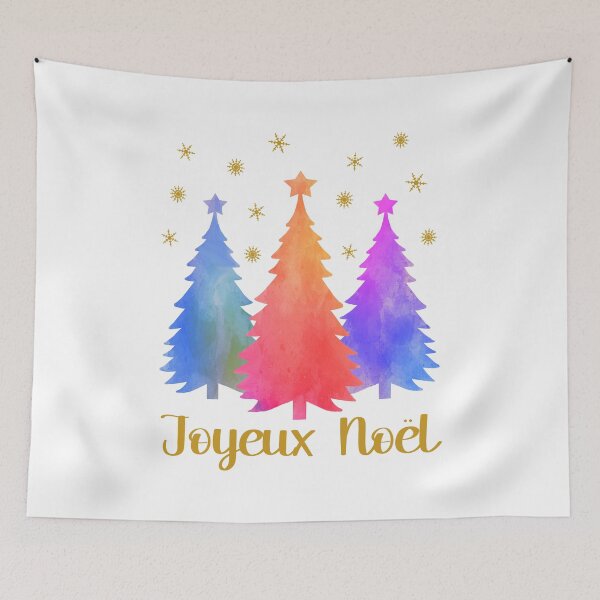 Item preview, Joyeux Noel Pastel Christmas Trees French Watercolor Winter Forest Graphic  designed and sold by Bad Kitty Designz.