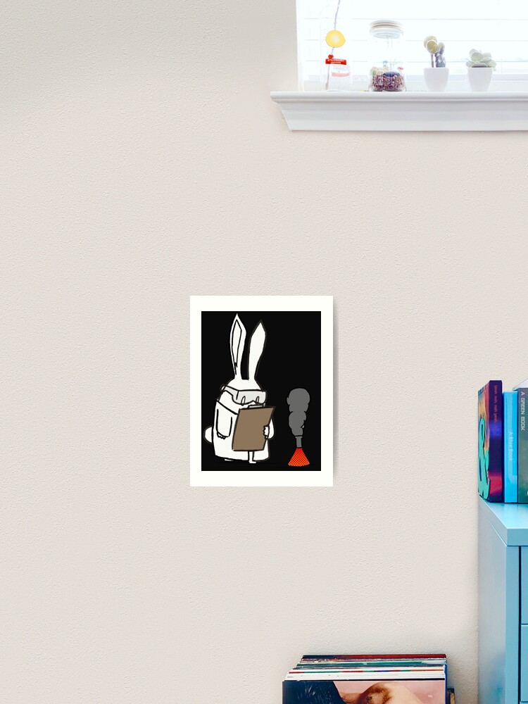 Thumbnail 2 of 3, Art Print, Scientific Rabbit Sticker designed and sold by ChristianFrost.