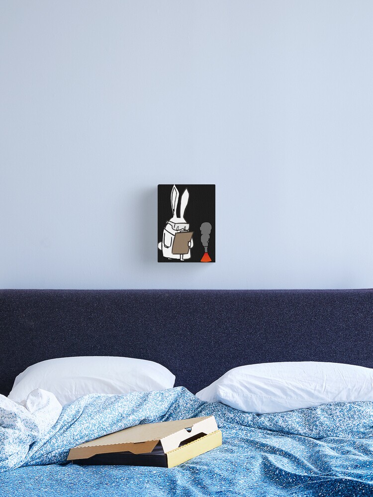 Thumbnail 2 of 3, Canvas Print, Scientific Rabbit Sticker designed and sold by ChristianFrost.