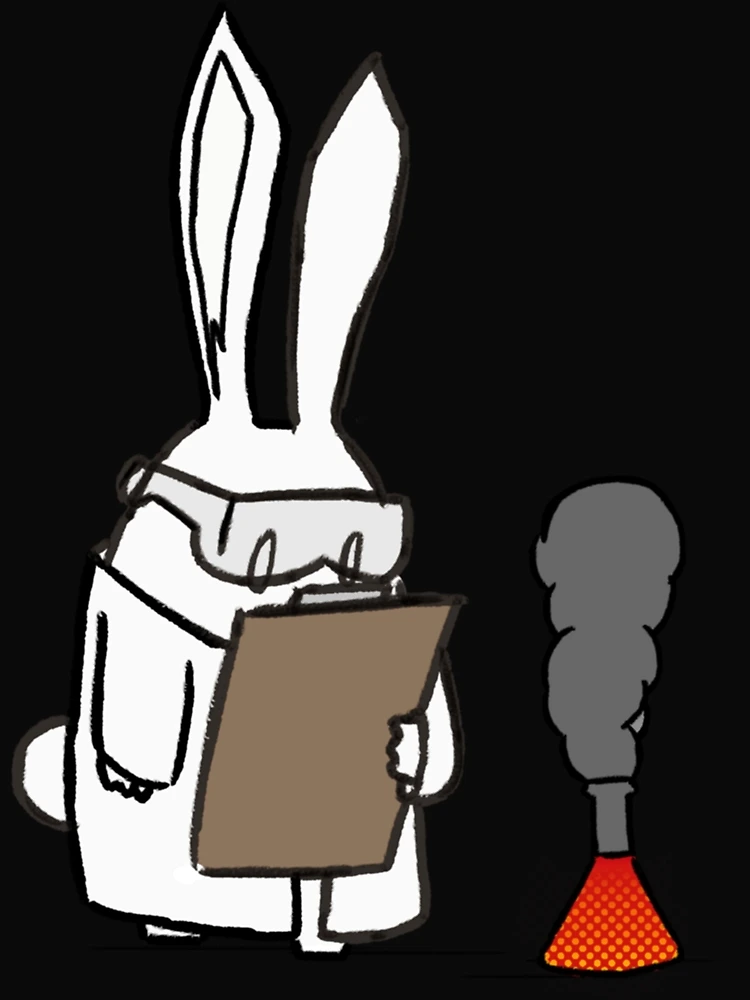 Thumbnail 3 of 3, Photographic Print, Scientific Rabbit Sticker designed and sold by ChristianFrost.