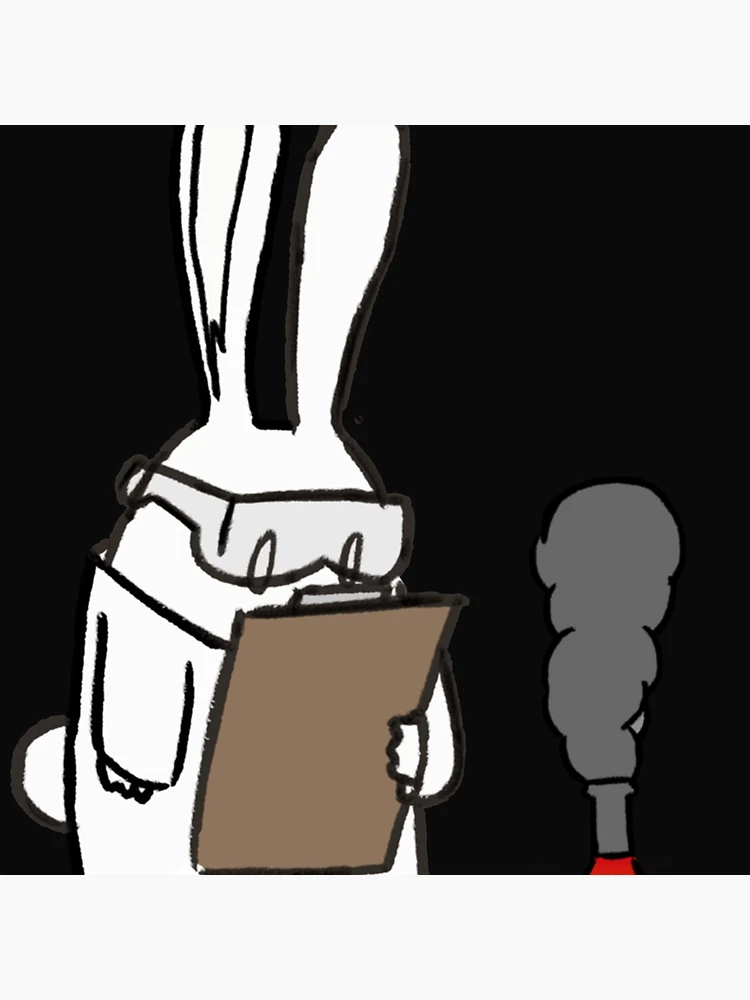 Thumbnail 5 of 5, Coasters (Set of 4), Scientific Rabbit Sticker designed and sold by ChristianFrost.