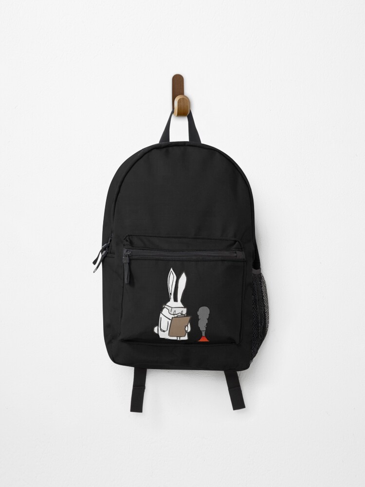 Thumbnail 1 of 3, Backpack, Scientific Rabbit Sticker designed and sold by ChristianFrost.