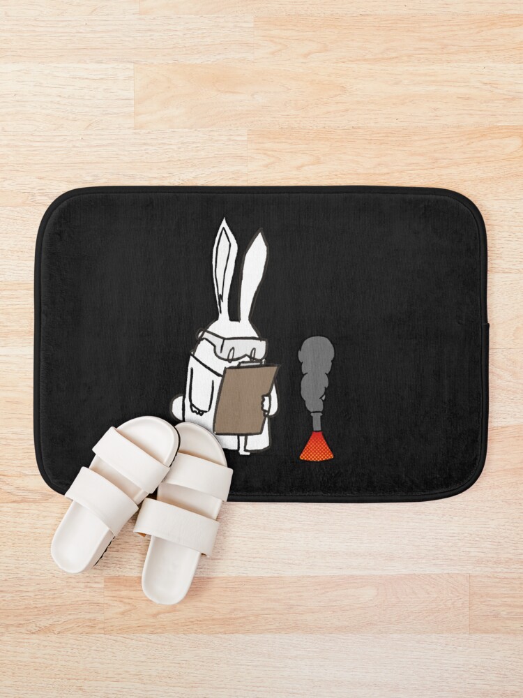 Thumbnail 1 of 6, Bath Mat, Scientific Rabbit Sticker designed and sold by ChristianFrost.