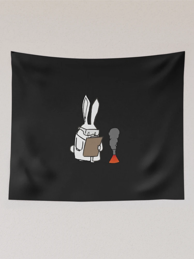 Thumbnail 2 of 3, Tapestry, Scientific Rabbit Sticker designed and sold by ChristianFrost.