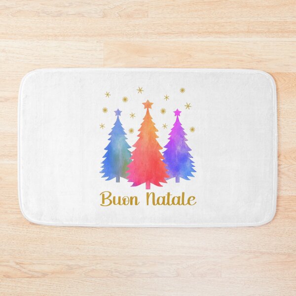 Item preview, Buon Natale Italian Watercolor Pastel Christmas Trees Winter Forest   designed and sold by Bad Kitty Designz.