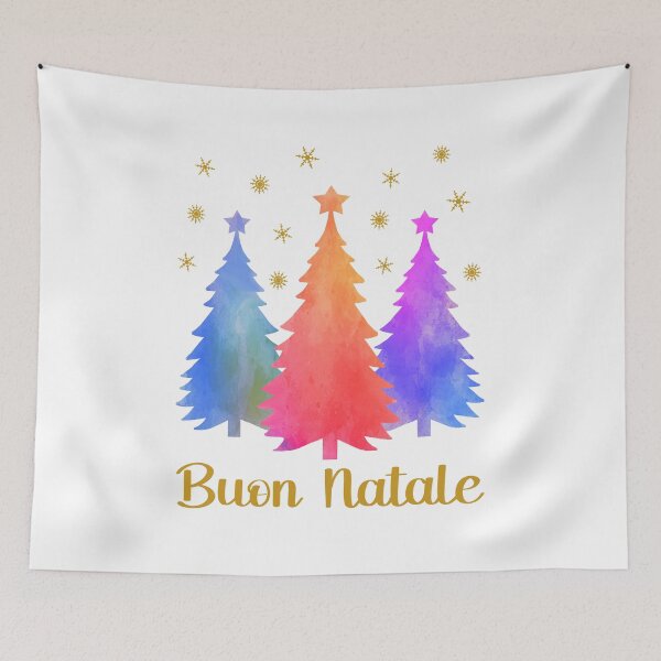 Item preview, Buon Natale Italian Watercolor Pastel Christmas Trees Winter Forest   designed and sold by Bad Kitty Designz.