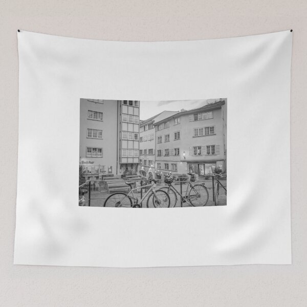 Item preview, Market Square in Old Town, Zurich, Switzerland - Black & White designed and sold by ywphotos.
