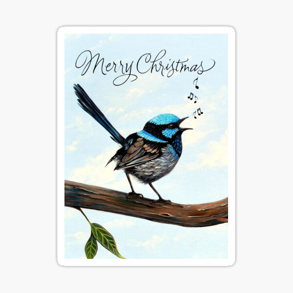 Item preview, Merry Christmas Fairy Wren designed and sold by Linda Callaghan.