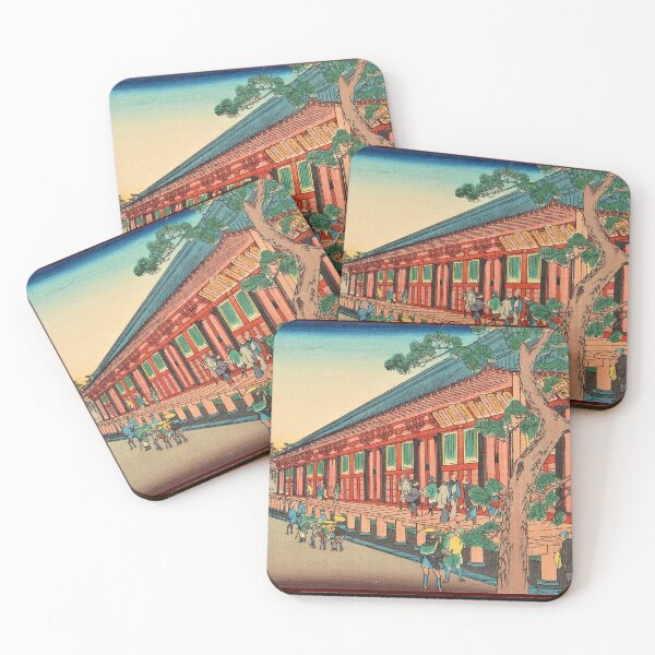 Item preview, Classic Japan Ukiyo-e Art, Ancient Japanese Attending Religious Ceremony in a traditional Japanese Architecture  designed and sold by asiatique.