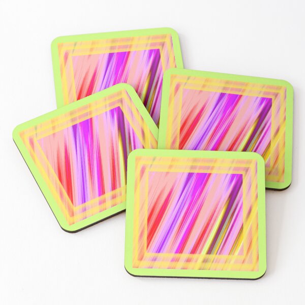 Item preview, Colorful Yellow frame with Carnival of Diagonal Pink shades lines by Iritof designed and sold by iritof.