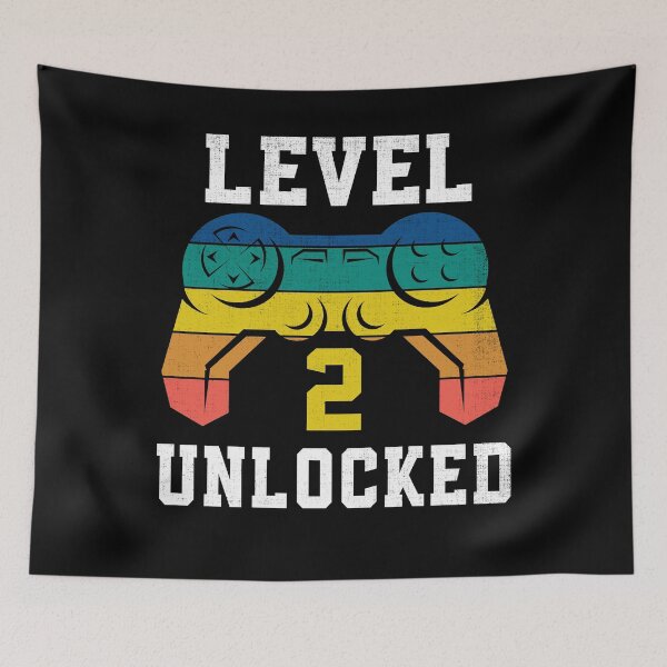 Item preview, Level 2 Unlocked, 2nd Gamer Birthday Distressed designed and sold by Fabvity.