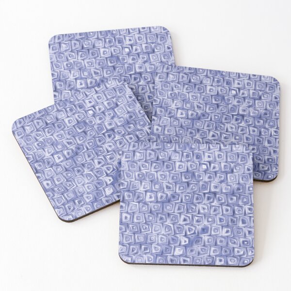 Item preview, Tiny Blue Squiggly Swirly Spiral Squares designed and sold by James-Cole.