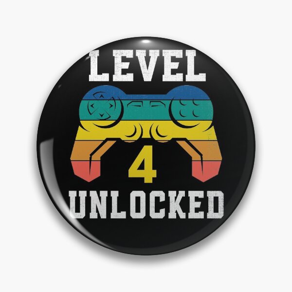Item preview, Level 4 Unlocked, 4th Gamer Birthday Distressed designed and sold by Fabvity.
