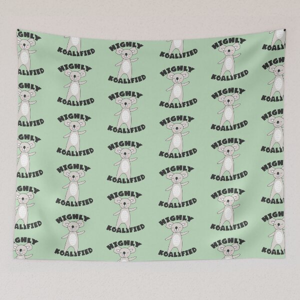 Item preview, HIGHLY KOALIFIED: Cute cartoon koala + word play (black text) designed and sold by Ofeefee.