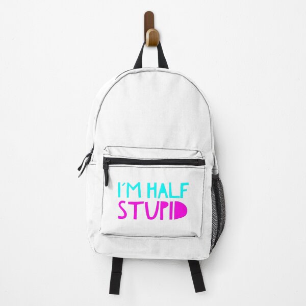 Item preview,  I am half stupid. Funny crazy caption design graphics shirts, masks, stickers, covers, case,  Happy smiling typograph. designed and sold by TheNatureTalent.