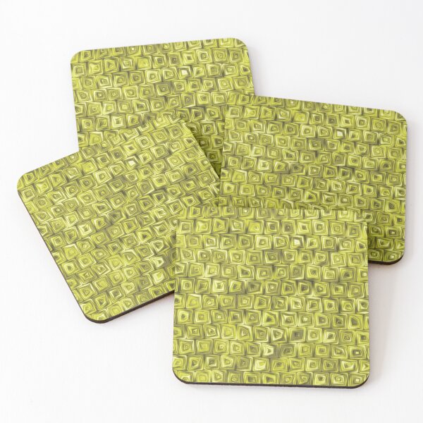Item preview, Tiny Golden Yellow Squiggly Swirly Spiral Squares designed and sold by James-Cole.