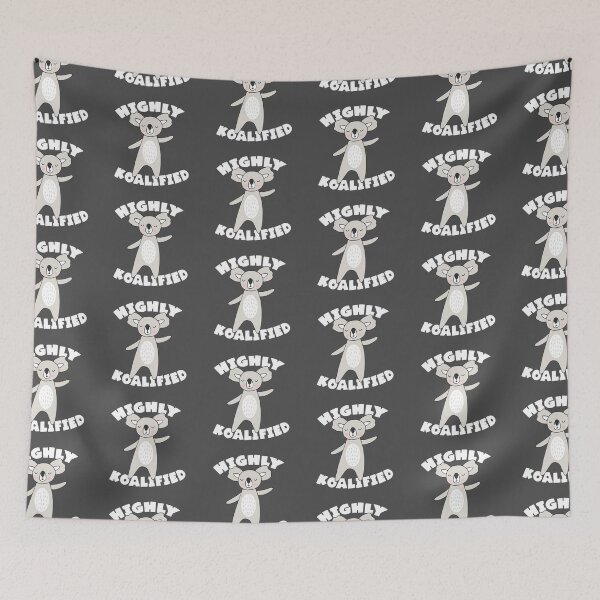 Item preview, HIGHLY KOALIFIED: Cute cartoon koala + word play (white text) designed and sold by Ofeefee.