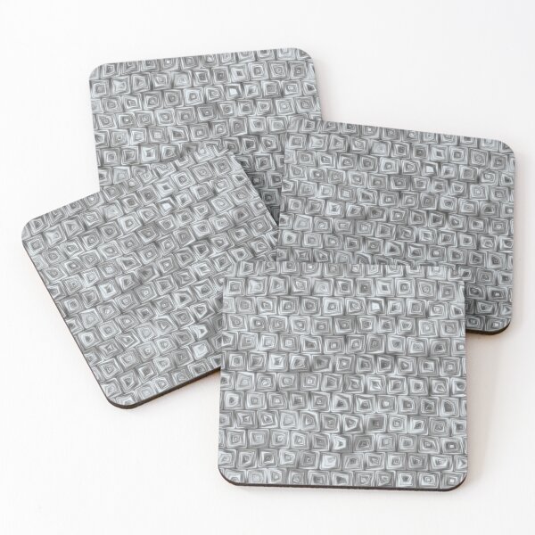 Item preview, Tiny Grey Squiggly Swirly Spiral Squares designed and sold by James-Cole.