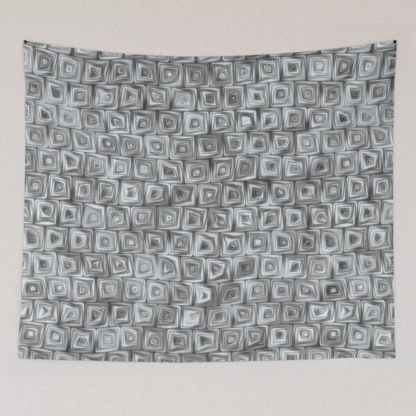 Item preview, Tiny Grey Squiggly Swirly Spiral Squares designed and sold by James-Cole.