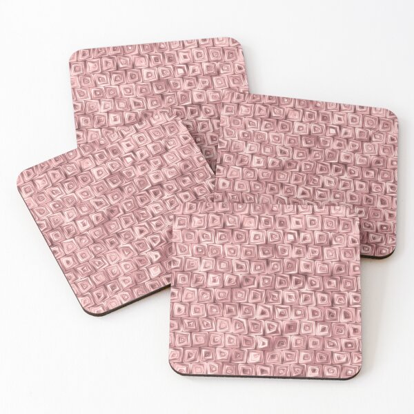 Item preview, Tiny Pink Rose Squiggly Swirly Spiral Squares designed and sold by James-Cole.