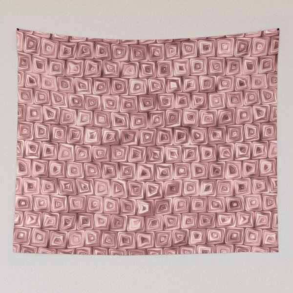 Item preview, Tiny Pink Rose Squiggly Swirly Spiral Squares designed and sold by James-Cole.