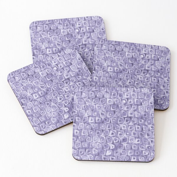 Item preview, Tiny Purple Lavender Lilac Squiggly Swirly Spiral Squares designed and sold by James-Cole.