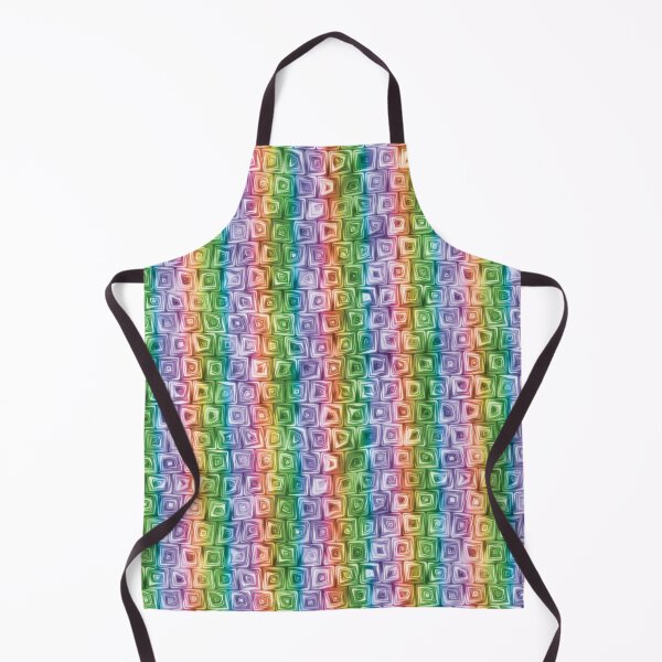 Item preview, Tiny Rainbow Stripes Squiggly Swirly Spiral Squares designed and sold by James-Cole.