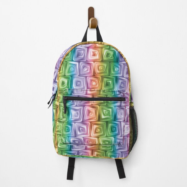 Item preview, Tiny Rainbow Stripes Squiggly Swirly Spiral Squares designed and sold by James-Cole.