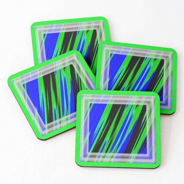 Item preview, White frame with Diagonal Neon-Green-Blue-Black lines by Iritof designed and sold by iritof.
