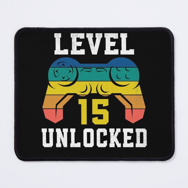 Item preview, Level 15 Unlocked, 15th Gamer Birthday Distressed designed and sold by Fabvity.