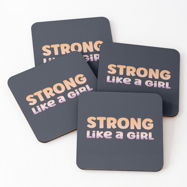 Item preview, Girl power: STRONG like a girl (peachy orange and purple gradient) designed and sold by Ofeefee.
