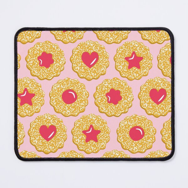 Item preview, Linzer Jam Filled Cookies Pattern Light Pink designed and sold by cashewdays.