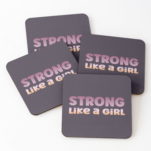 Item preview, Girl power: STRONG like a girl (mauve purple and orange gradient) designed and sold by Ofeefee.