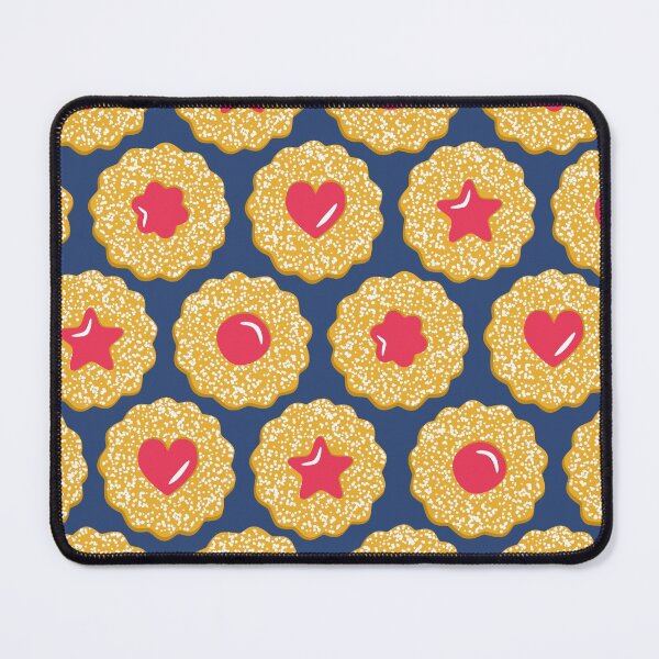 Item preview, Linzer Jam Filled Cookies Pattern Dark Blue designed and sold by cashewdays.