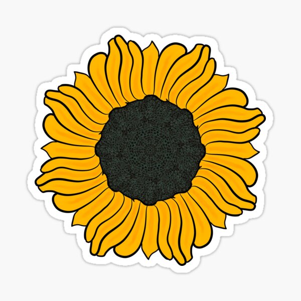 Yellow sunflower green Sticker